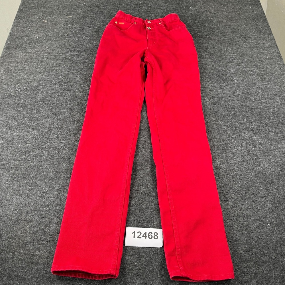 Lawman Western Jeans Womens 25 Red Good Vintage High Rise Straight Leg Denim